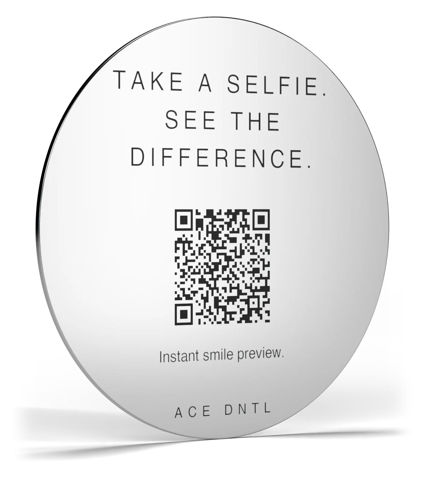 The Smile Mirror QR badge for the waiting room