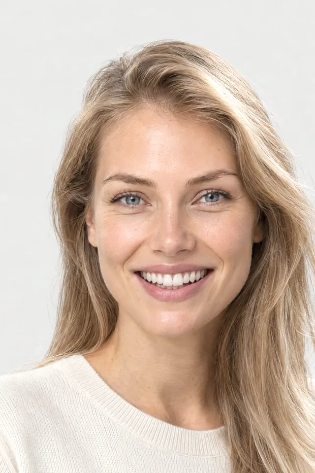 After: her designed smile