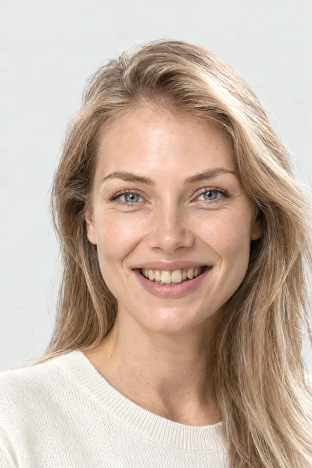 Before: her smile today